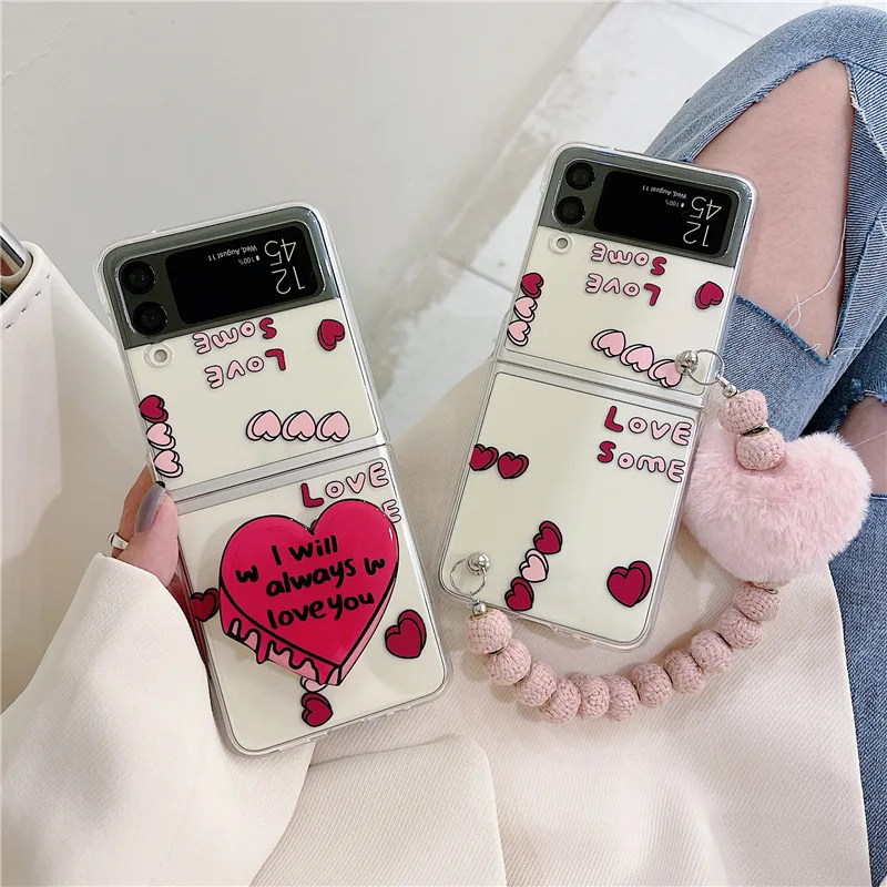 Cute Hearts Transparent Phone Stand Case for Samsung Galaxy Z Flip 3 5G Hard PC Back Cover for ZFlip3 Case Protective Shell
Cute Hearts Transparent Phone Stand Case for Samsung Galaxy Z Flip 3 5G Hard PC Back Cover for ZFlip3 Case Protective Shell