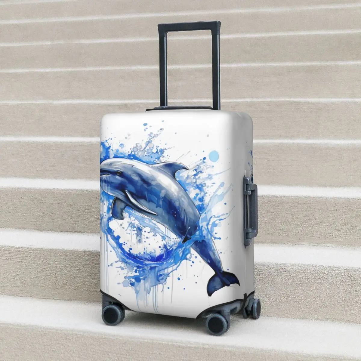 Dolphin Suitcase Cover Ink Drawing Elastic Business Protection Luggage Supplies Vacation
Dolphin Suitcase Cover Ink Drawing Elastic Business Protection Luggage Supplies Vacation