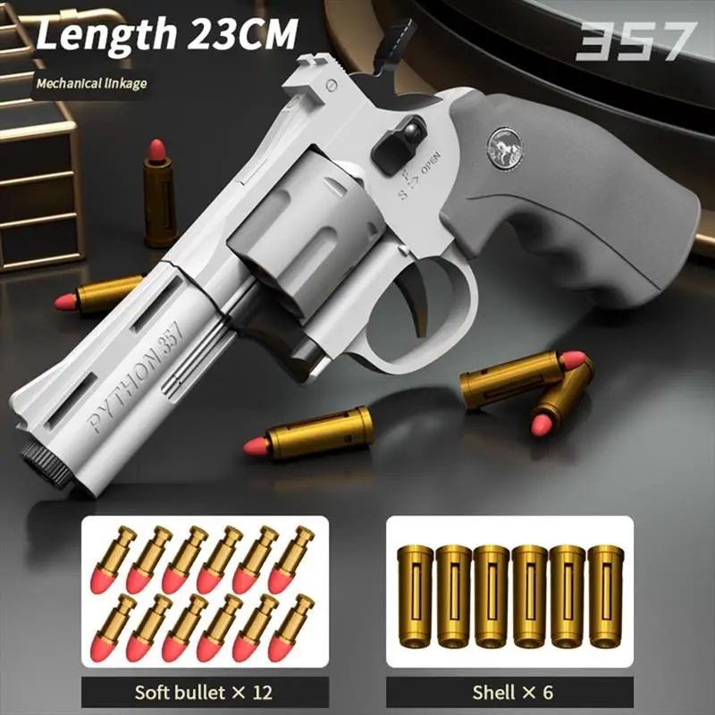 HZ Revolver Airsoft Pistol Paintball Soft Bullet Gun Burst Revolver No-load Granular Feel Ergonomic Handle 3 Sizes Grey Boy Gift
HZ Revolver Airsoft Pistol Paintball Soft Bullet Gun Burst Revolver No-load Granular Feel Ergonomic Handle 3 Sizes Grey Boy Gift