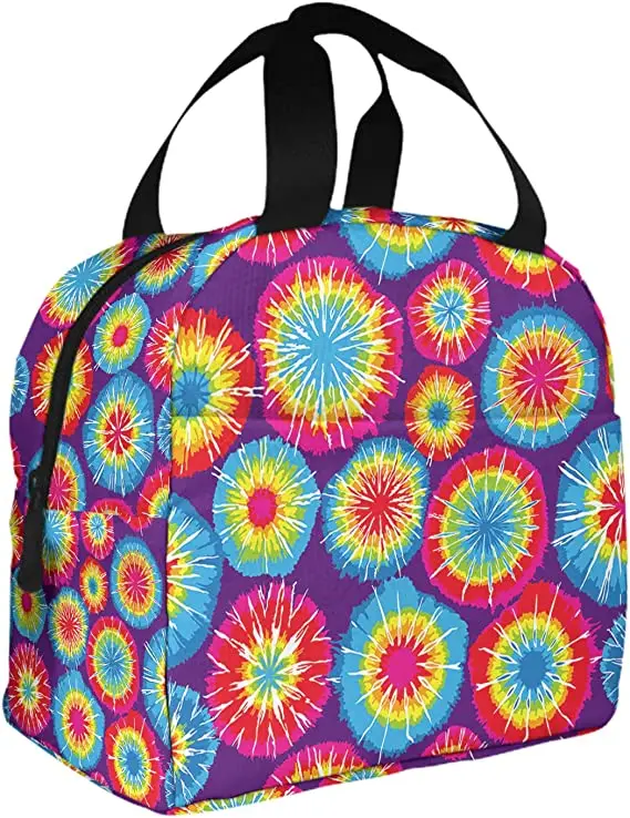 Watercolor Tie Dye Large Lunch Bag Blue Red Yellow Circle Rainbow Cooler Insulated Lunch Bag Holder for Women Men Picnic
Watercolor Tie Dye Large Lunch Bag Blue Red Yellow Circle Rainbow Cooler Insulated Lunch Bag Holder for Women Men Picnic