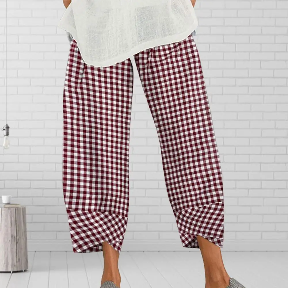 Women Cropped Pants Plaid Printed Elastic Waist Ladies Pants Comfortable High Waiste Cotton Casual Pants Retro Female Pants
Women Cropped Pants Plaid Printed Elastic Waist Ladies Pants Comfortable High Waiste Cotton Casual Pants Retro Female Pants