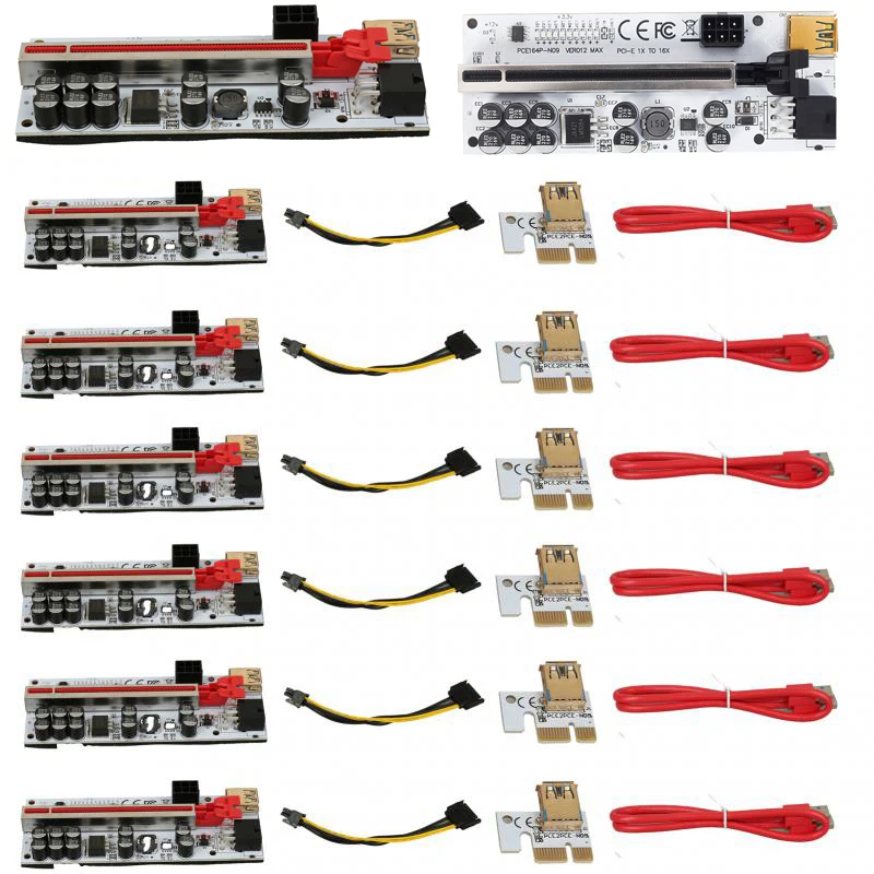 VE102 MAX USB 3.0 PCI-E Riser Express 16x Extender Riser Adapter Card SATA 6 Pin Power Cable BTC Mining Cable Extend 10 LED
VE102 MAX USB 3.0 PCI-E Riser Express 16x Extender Riser Adapter Card SATA 6 Pin Power Cable BTC Mining Cable Extend 10 LED