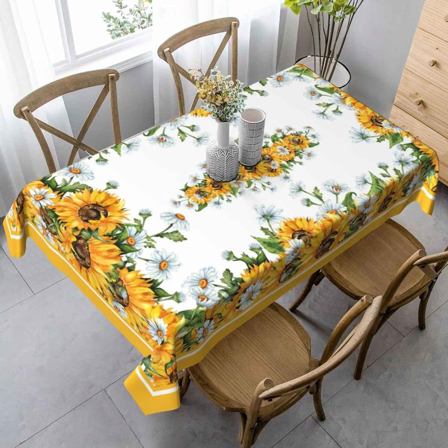 Весенний прямоугольник с подсолнухом, водонепроницаемый декор для праздничной вечеринки, моющаяся скатерть для кухни, фермерского дома, обеденного стола, свадебные украшения
Весенний прямоугольник с подсолнухом, водонепроницаемый декор для праздничной вечеринки, моющаяся скатерть для кухни, фермерского дома, обеденного стола, свадебные украшения