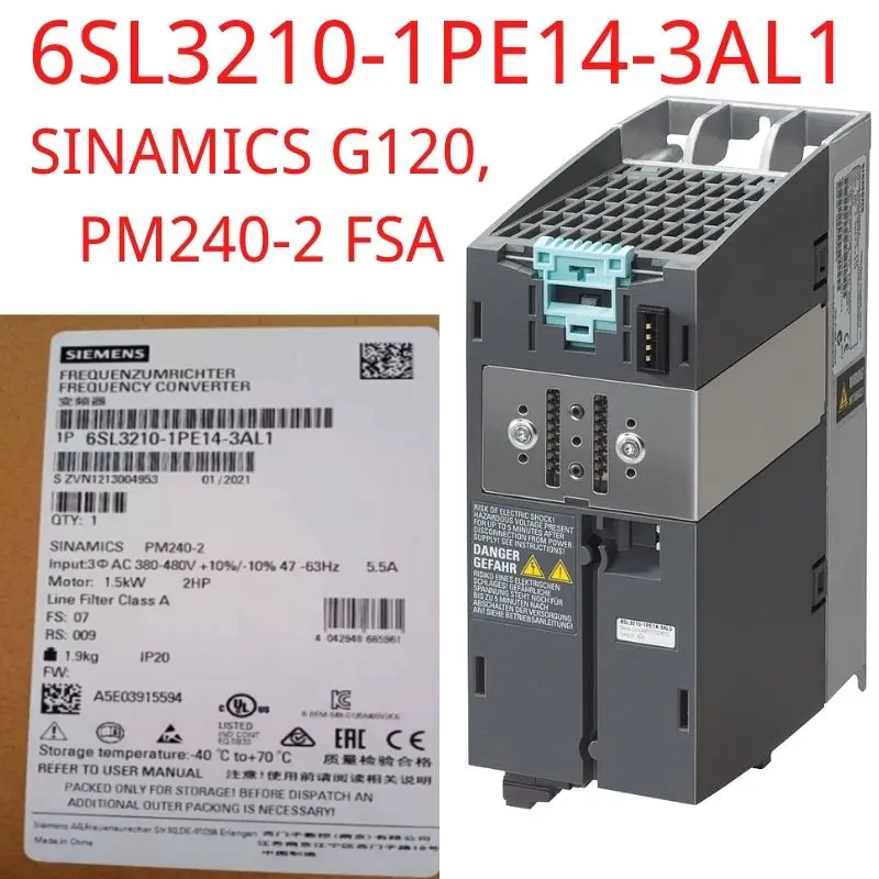 6SL3210-1PE14-3AL1 Brand New SINAMICS Power Module PM240-2 with integrated Class A filter with integrated braking chopper
6SL3210-1PE14-3AL1 Brand New SINAMICS Power Module PM240-2 with integrated Class A filter with integrated braking chopper