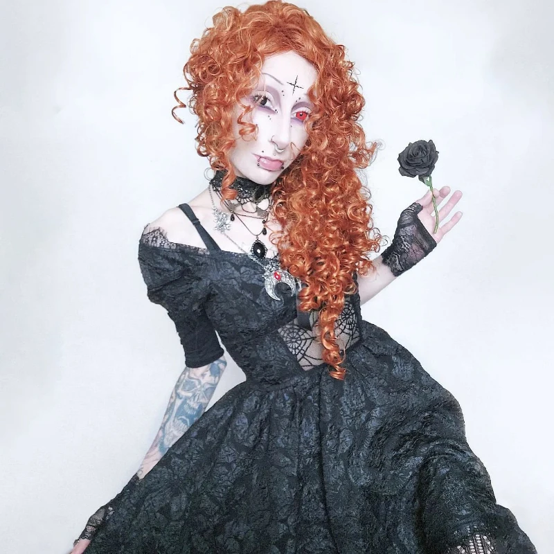 Dark Goth Mall Gothic Mesh See Through Sexy A-line Dresses Halloween Grunge Jacquard Lace Hem Partywear Lolita Cute Women Dress
Dark Goth Mall Gothic Mesh See Through Sexy A-line Dresses Halloween Grunge Jacquard Lace Hem Partywear Lolita Cute Women Dress