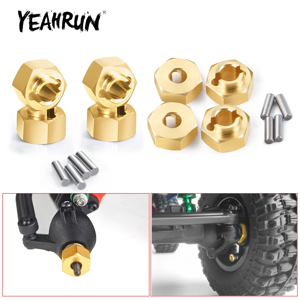 YEAHRUN 4Pcs Brass Counterweight Coupler 4mm/4.5mm Thickness 7mm Wheel Hex Adapter for Axial SCX24 1/24 RC Crawler Car Model
YEAHRUN 4Pcs Brass Counterweight Coupler 4mm/4.5mm Thickness 7mm Wheel Hex Adapter for Axial SCX24 1/24 RC Crawler Car Model