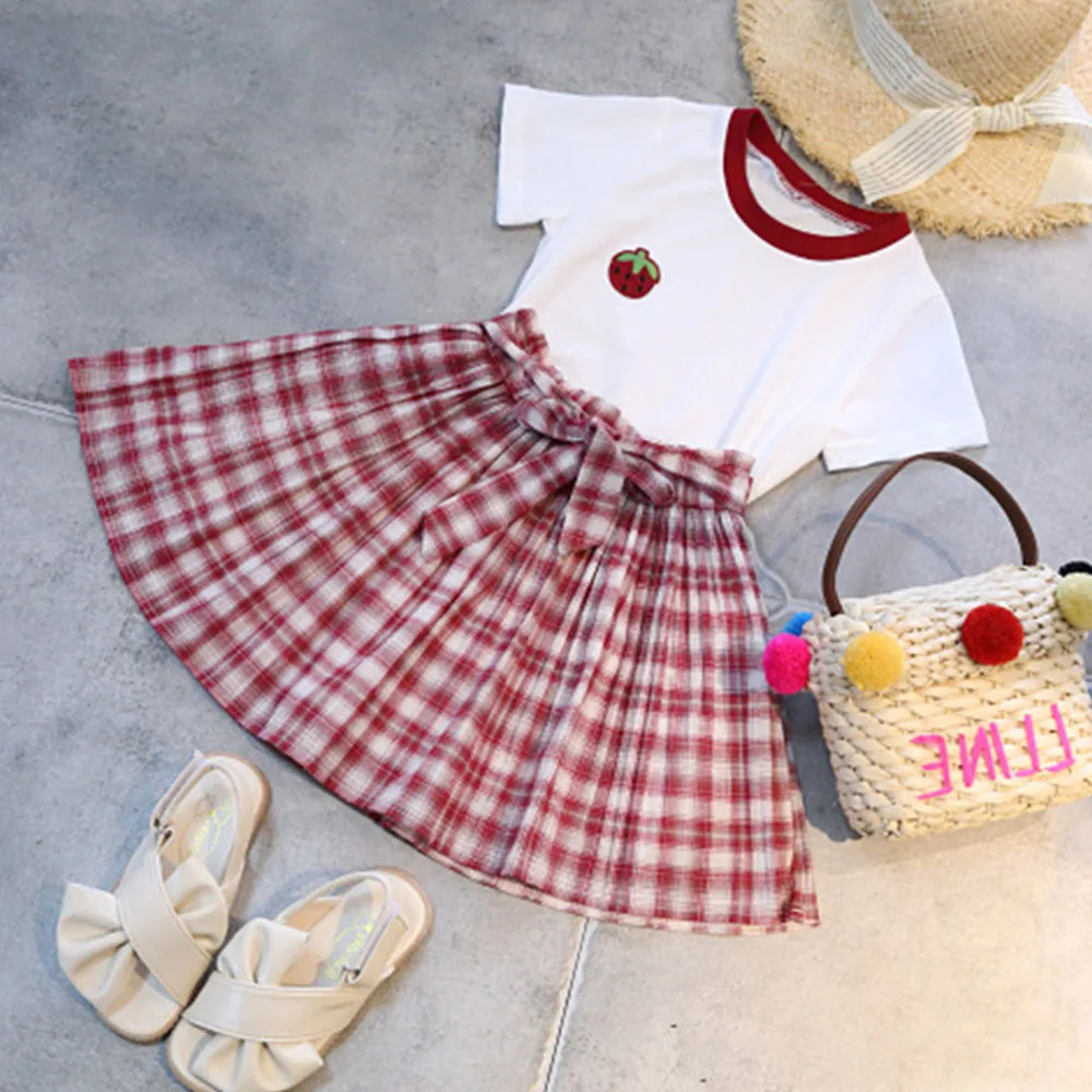 Floral Kids Clothes Girls Short Sleeve Summer Girls Boutique Outfits Casual Fashion Kids Clothing Plaid Two Piece Skirt Set
Floral Kids Clothes Girls Short Sleeve Summer Girls Boutique Outfits Casual Fashion Kids Clothing Plaid Two Piece Skirt Set