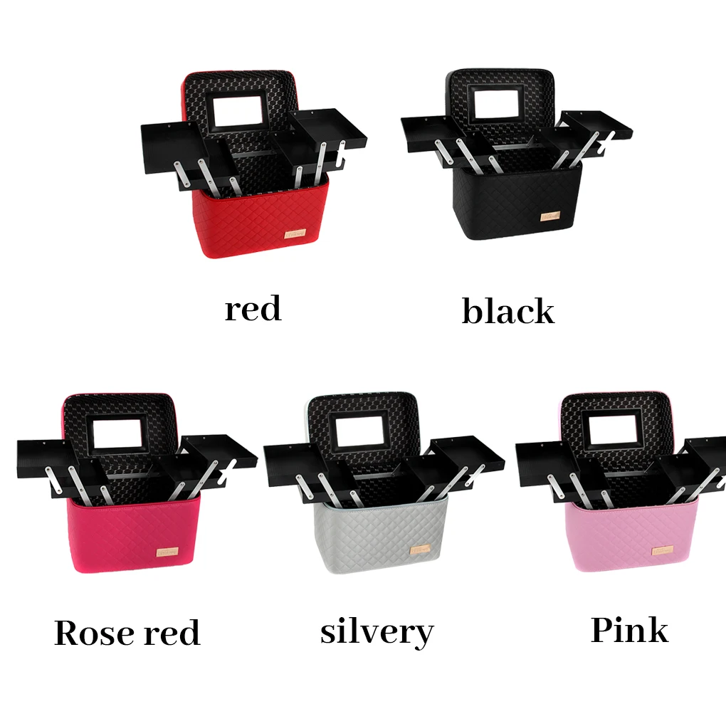 Multilayer Cosmetic Bag Handheld Leather Beauty Nail Art Makeup Organizer with Zipper Large Capacity Container Black
Multilayer Cosmetic Bag Handheld Leather Beauty Nail Art Makeup Organizer with Zipper Large Capacity Container Black