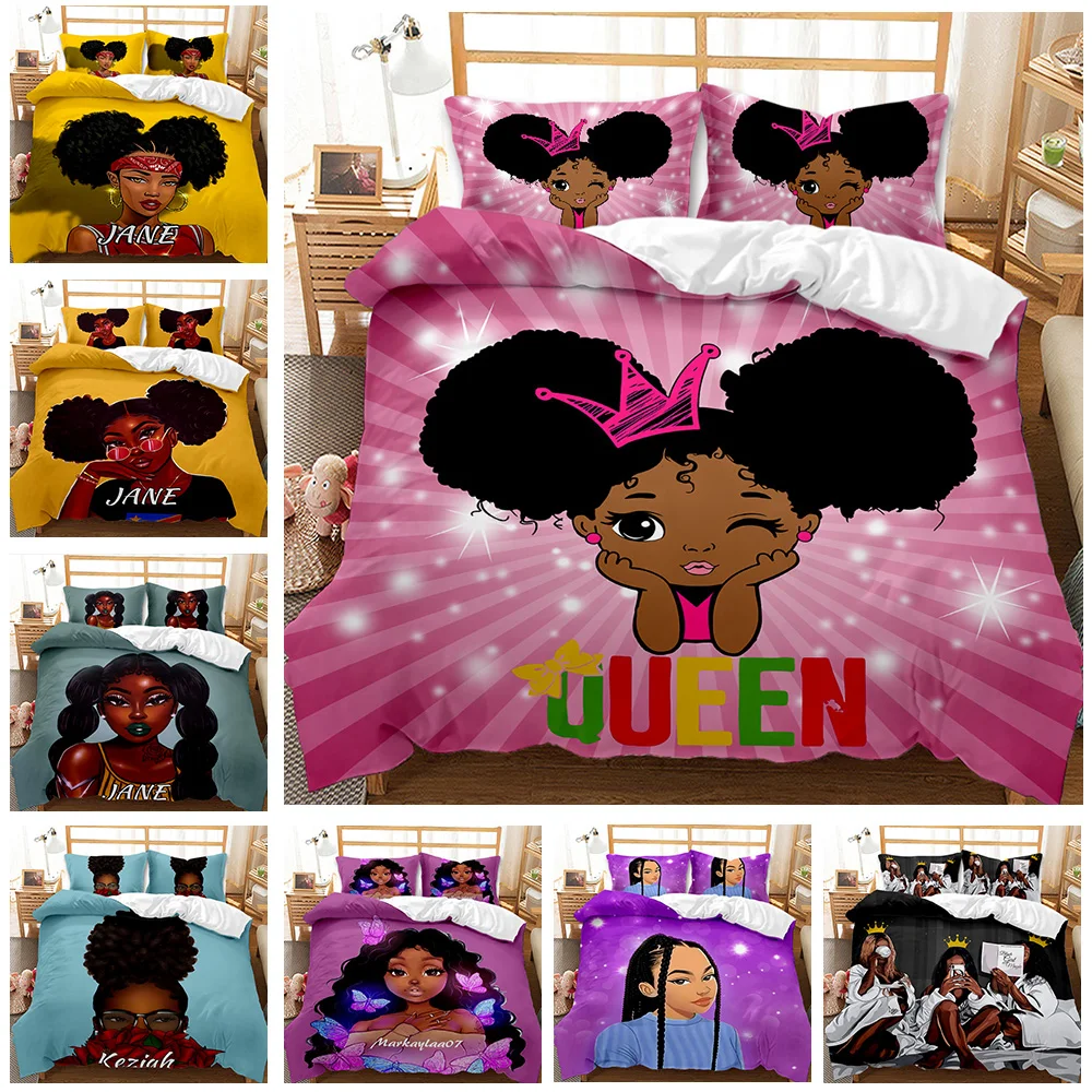 African American Black Girl Duvet Cover Set Black Girl Magic Bedding Set Cute Little Afro Black Princess Bed Comforter Cover Set
African American Black Girl Duvet Cover Set Black Girl Magic Bedding Set Cute Little Afro Black Princess Bed Comforter Cover Set
