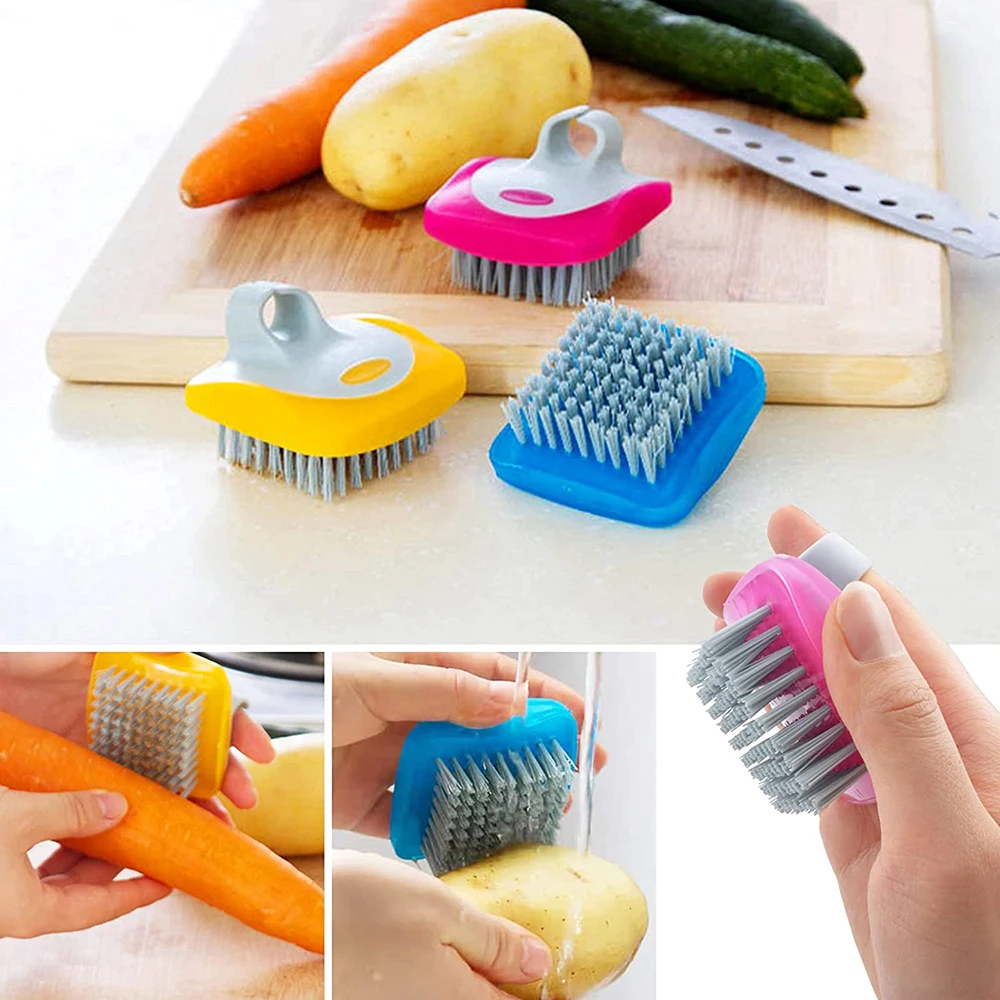 

Multifunctional Fruit Vegetable Brush Potato Radish Cucumber Brush with Handle Cleaning Tools Fingers Protection Kitchen Gadgets