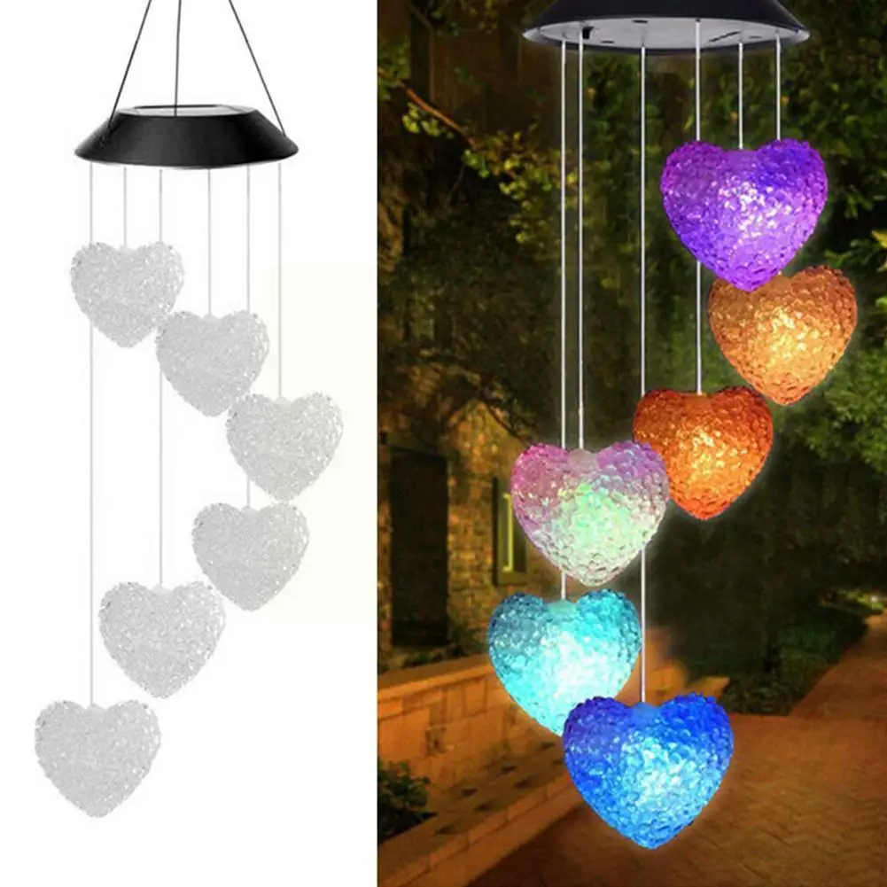 Solar Powered LED Wind Chime Light 6LED Colorful Love Decor Craft chime Portable Heart Decorative Wind Outdoor Wind Windbel F3O2
Solar Powered LED Wind Chime Light 6LED Colorful Love Decor Craft chime Portable Heart Decorative Wind Outdoor Wind Windbel F3O2