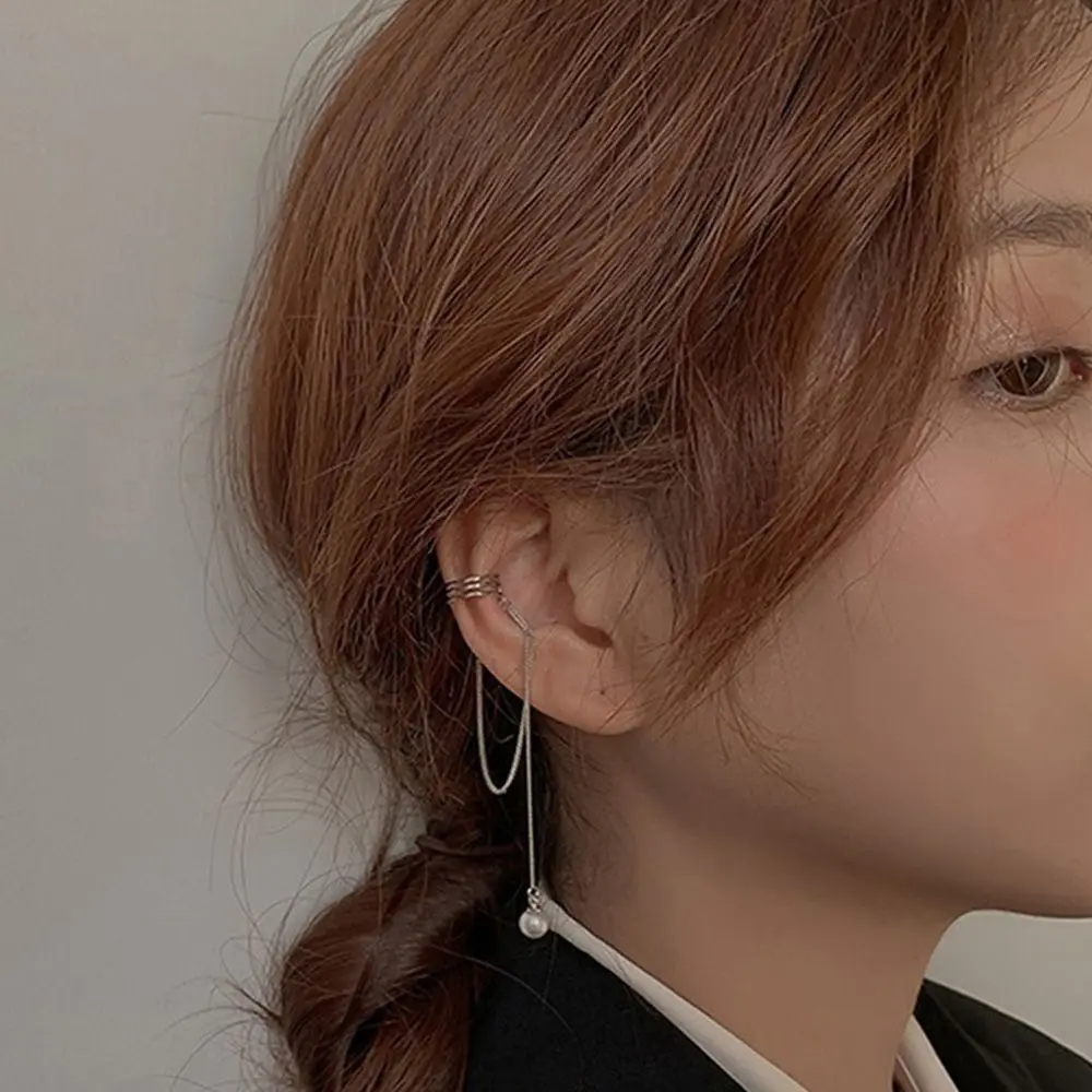 Jewelry Gift Women Long Tassel Girl Ear Clip Imitation Pearl Earrings Ear Cuff 
Jewelry Gift Women Long Tassel Girl Ear Clip Imitation Pearl Earrings Ear Cuff