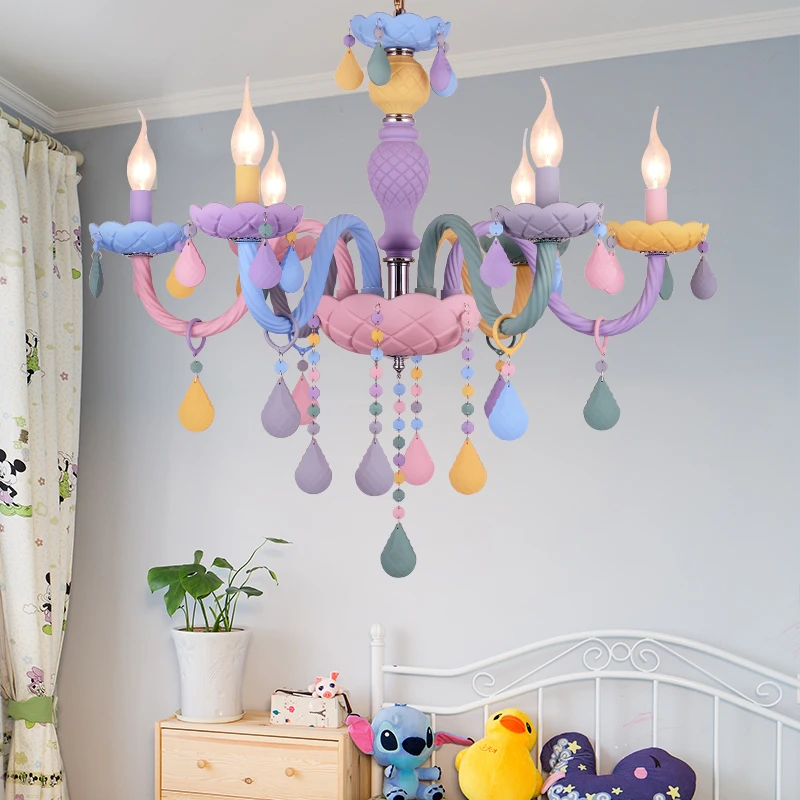 Modern Romantic Rainbow Crystal Chandelier European Candle lustres Children's Makaron Girl Princess Pendant Lamps Light Fixtures
Modern Romantic Rainbow Crystal Chandelier European Candle lustres Children's Makaron Girl Princess Pendant Lamps Light Fixtures