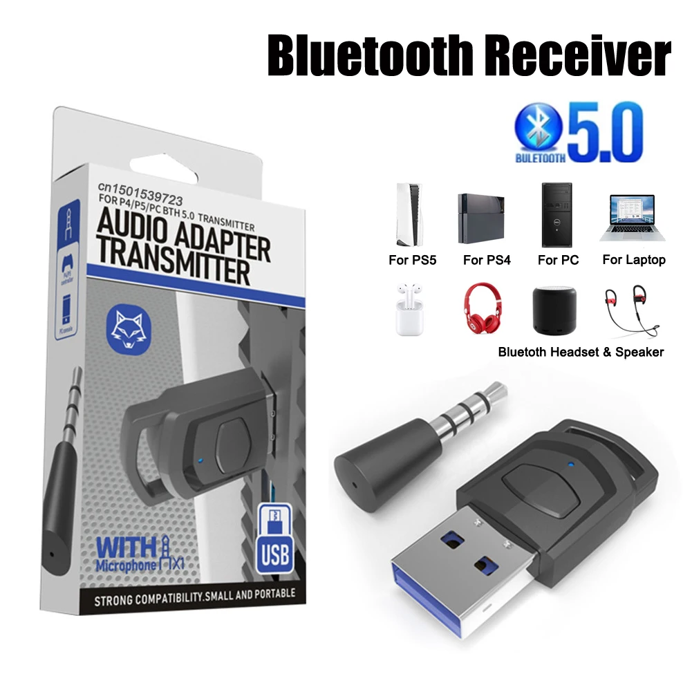 Wireless Headphone Adapter Receiver for Sony PS5/PS4 Game Console PC Gaming Accessories Headset Bluetooth Audio Transmitter
Wireless Headphone Adapter Receiver for Sony PS5/PS4 Game Console PC Gaming Accessories Headset Bluetooth Audio Transmitter