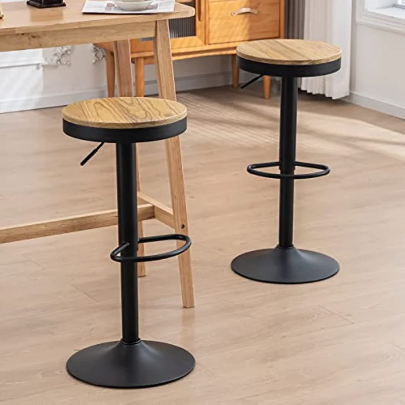 Bar Stools Set of 2 Round Adjustable Swivel Counter Height Barstool Backless Wood and Metal Bar Stools with Footrest Modern Bar
Bar Stools Set of 2 Round Adjustable Swivel Counter Height Barstool Backless Wood and Metal Bar Stools with Footrest Modern Bar