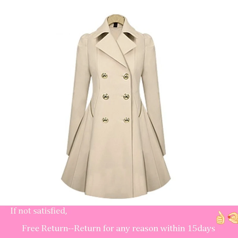 Women Trench Coat Slim Fit Mid-length Office Lady Jacket Plus Size Women's Spring Autumn Skirt Coat Double Breasted Trench Coat
Women Trench Coat Slim Fit Mid-length Office Lady Jacket Plus Size Women's Spring Autumn Skirt Coat Double Breasted Trench Coat