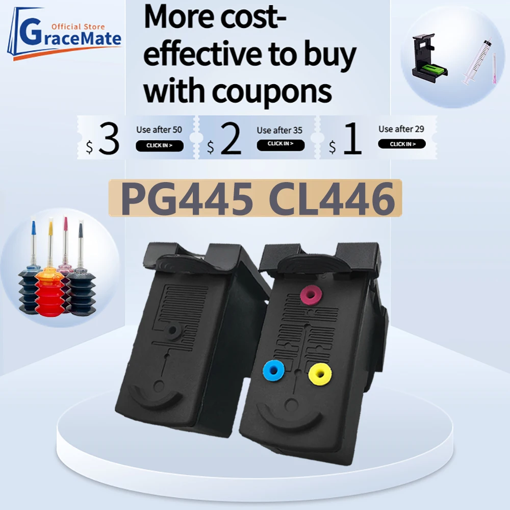 

pg445 cl446 Compatible for Canon PG 445 CL 446 Ink Cartridge for Canon Pixma MX494 MG 2440 2540 2940 2540S IP2840 TR4540 Printer