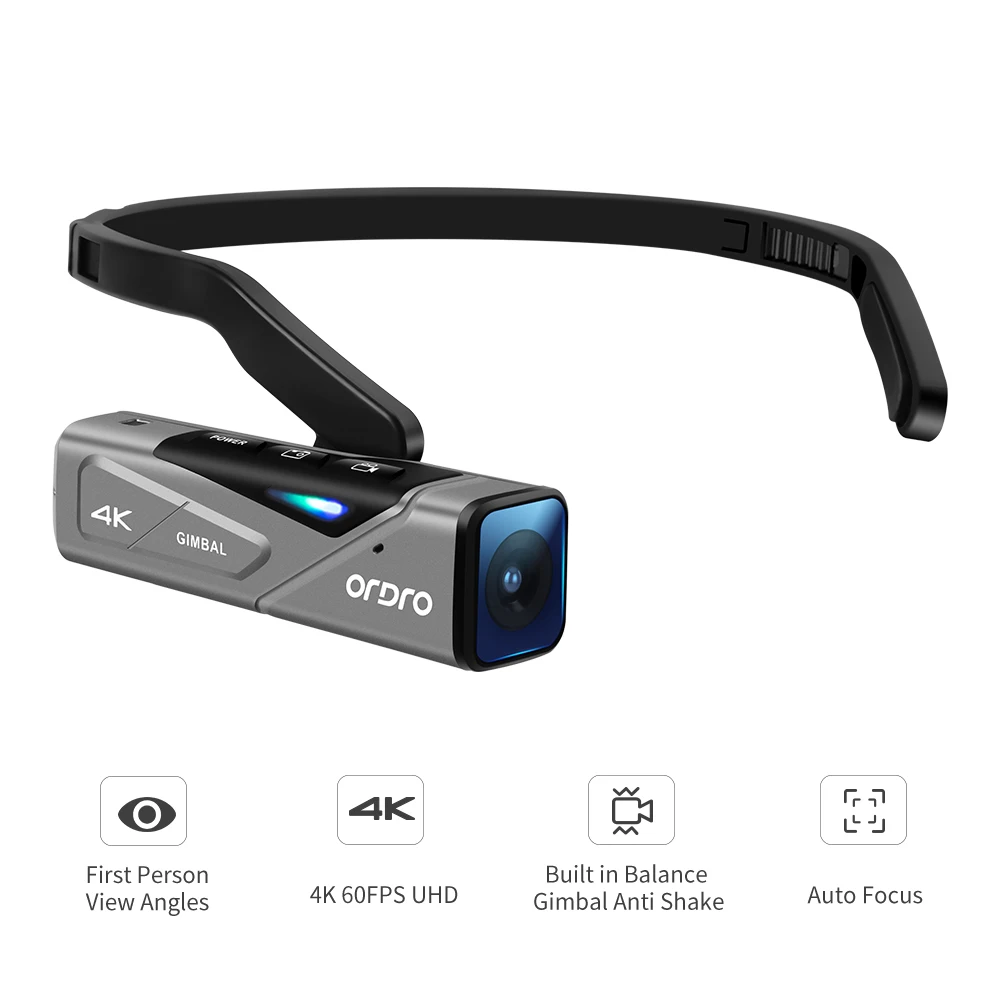 

Ordro EP7 YouTube Vlogging Video Camera 4K@60fps Head Mounted WiFi FPV POV Full HD Digital Camcorder Cameras for Blogger