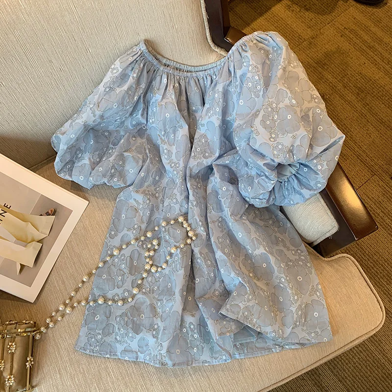 Elegant and Chic Line Neck Off Shoulder Bubble Short Sleeve Shirt Summer Thin Decor Top Blouse Women
Elegant and Chic Line Neck Off Shoulder Bubble Short Sleeve Shirt Summer Thin Decor Top Blouse Women