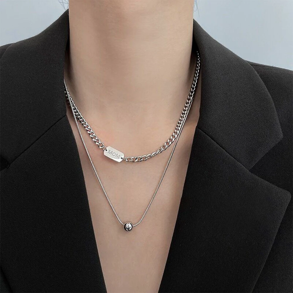 2pcs/Set Simple Silver Color Double Layered Cuba Chain Ball Pendant Necklacefor Teens Stainless Steel Men Choker Jewelry Gift
2pcs/Set Simple Silver Color Double Layered Cuba Chain Ball Pendant Necklacefor Teens Stainless Steel Men Choker Jewelry Gift