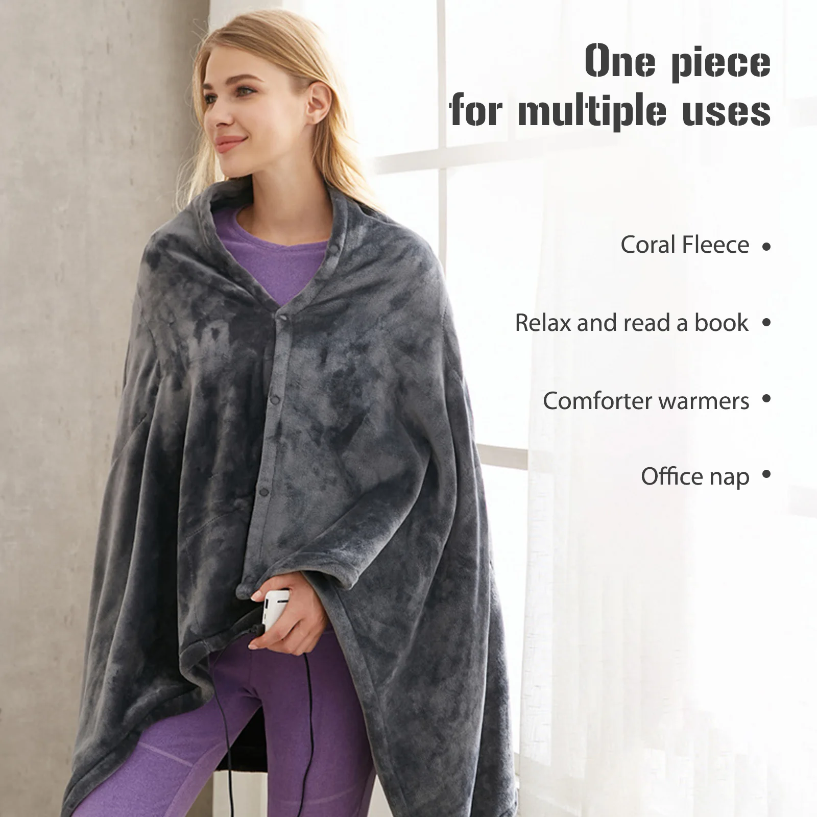 USB Electric Heating Blanket Warm Shawl Coral Fleece Plush 3-speed Adjustable Warming Mat Cushion Double-sided Winter Warm Pad
USB Electric Heating Blanket Warm Shawl Coral Fleece Plush 3-speed Adjustable Warming Mat Cushion Double-sided Winter Warm Pad
