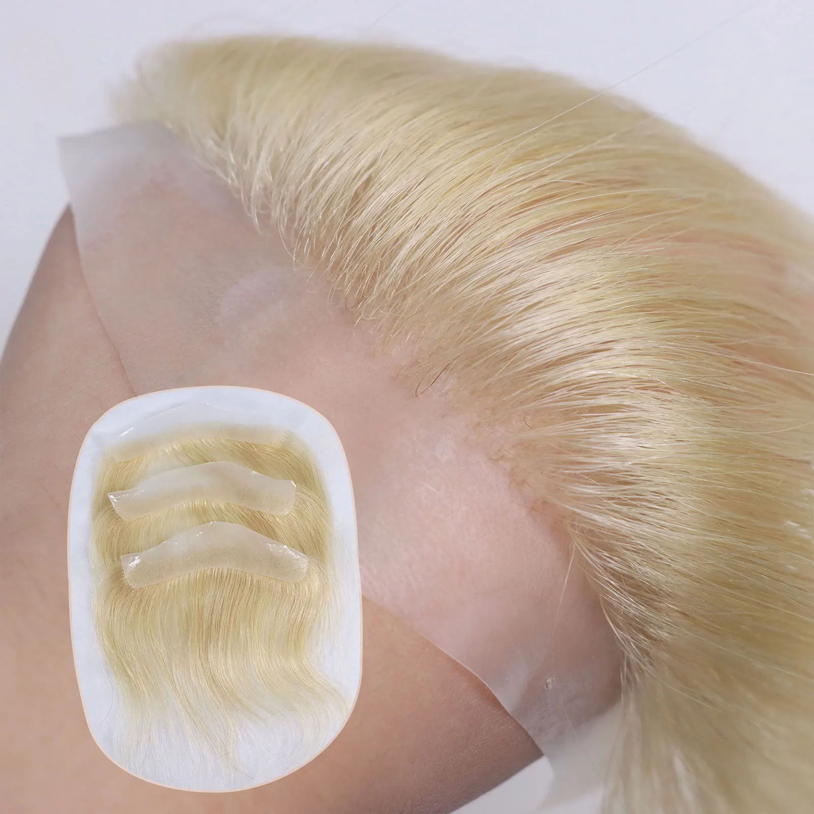 #613 Light Blonde Ultra Thin Skin Men Toupee For Forehead V Shape Frontal Hairline Patch For Male Capillary Prosthesis Peruk
#613 Light Blonde Ultra Thin Skin Men Toupee For Forehead V Shape Frontal Hairline Patch For Male Capillary Prosthesis Peruk