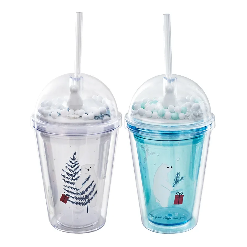 400ml double layer plastic with straw with lid cute white bear straw coffee water cup round lid double layer doll cup gift cup
400ml double layer plastic with straw with lid cute white bear straw coffee water cup round lid double layer doll cup gift cup