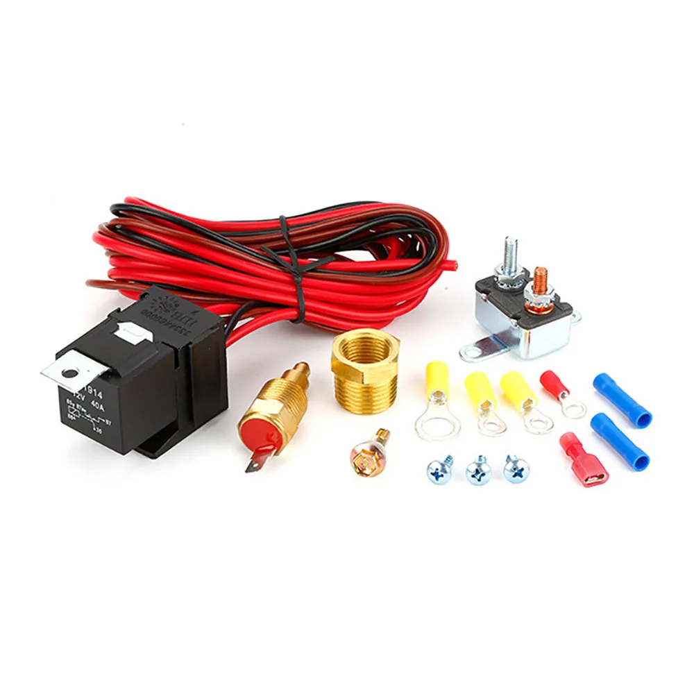 Engine Electric Cooling Radiator Fan Thermostat Temperature Switch Relay Kit 175-185 Degree 40 Amp Sensor Relay Kit
Engine Electric Cooling Radiator Fan Thermostat Temperature Switch Relay Kit 175-185 Degree 40 Amp Sensor Relay Kit