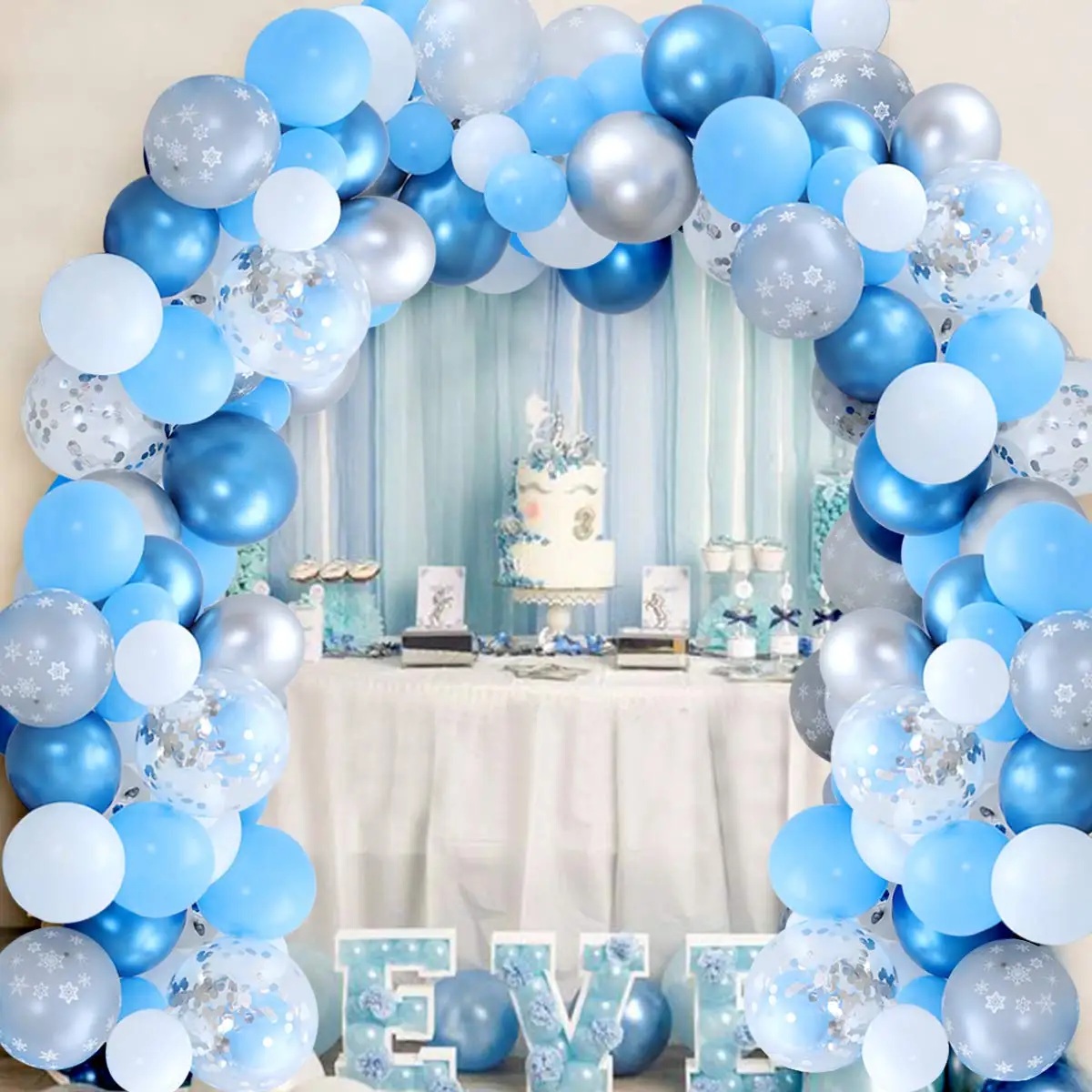 112 Pack Silver Blue Snowflake Aluminum Film Balloon Garland Arch Kit Winter Wonderland Party Birthday Wedding Baby Shower Decor
112 Pack Silver Blue Snowflake Aluminum Film Balloon Garland Arch Kit Winter Wonderland Party Birthday Wedding Baby Shower Decor
