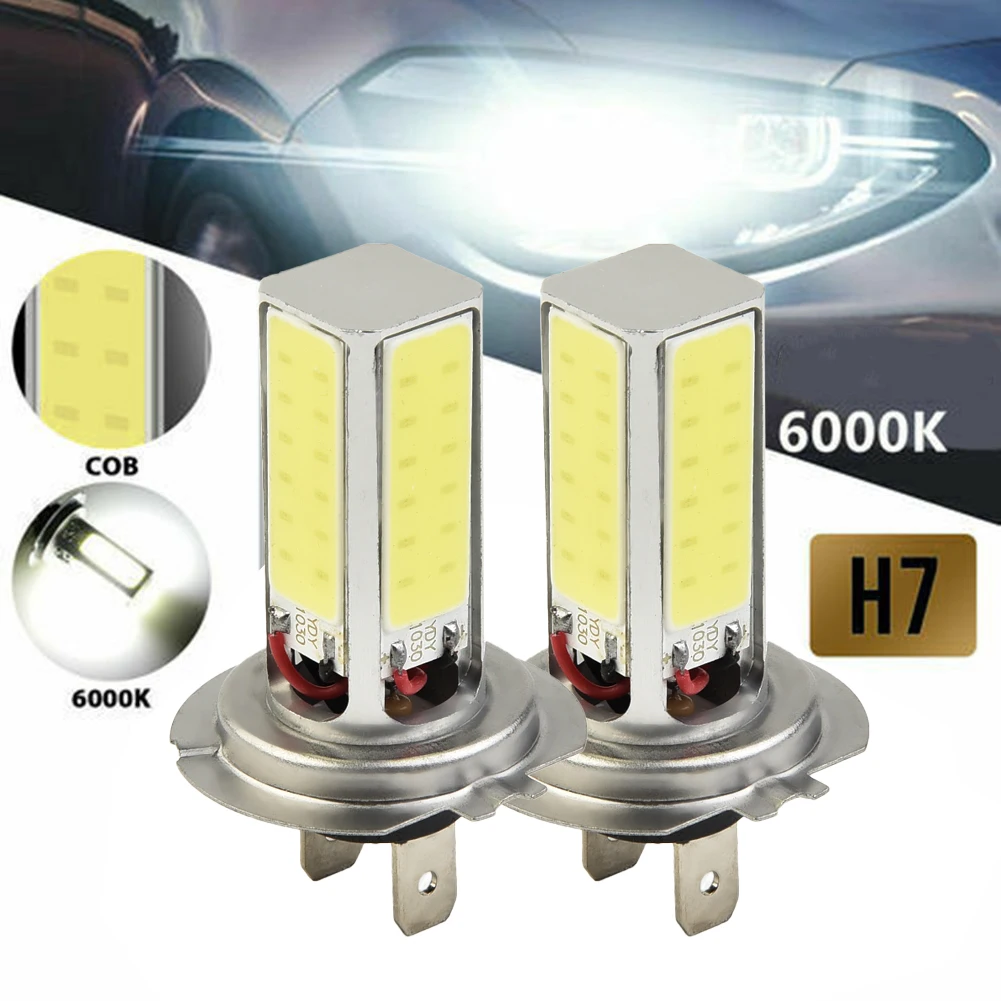 2pcs 12V H7 COB LED Headlight Bulbs Fog Light High/Low Beam Super Bright 6000K Xenon White 1200LM 25W For Car Truck Motorcycle
2pcs 12V H7 COB LED Headlight Bulbs Fog Light High/Low Beam Super Bright 6000K Xenon White 1200LM 25W For Car Truck Motorcycle