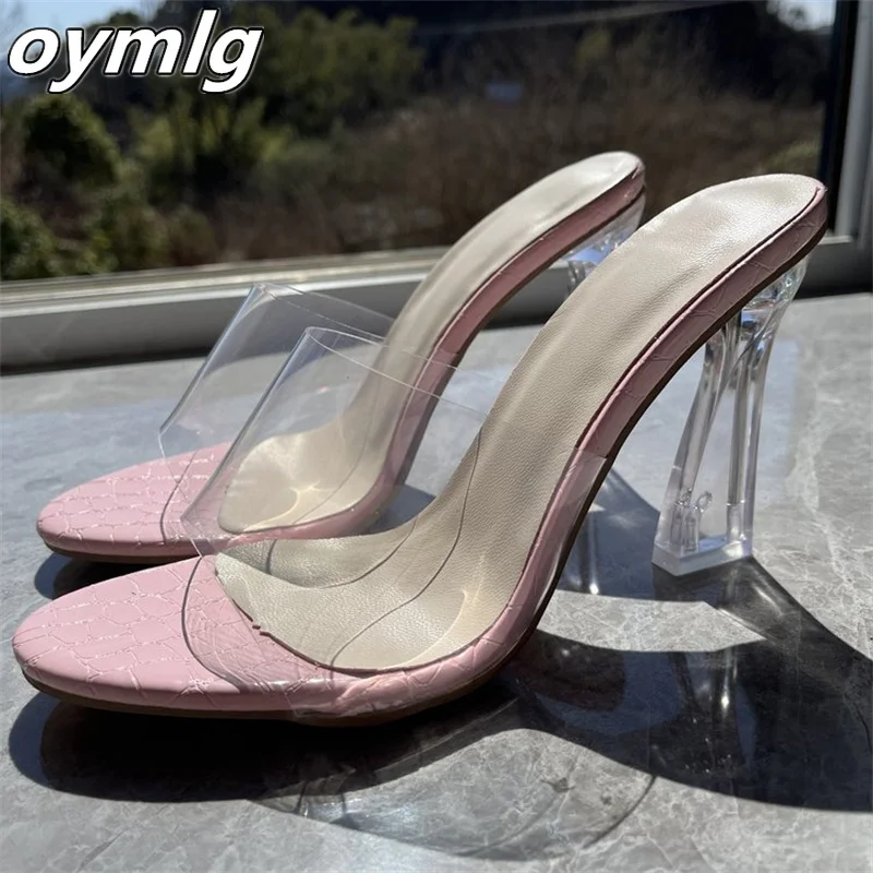Crystal Heel High Heel Sandals Large Size One-Line Transparent Strap Thick Heel Square Toe Fashion Women's Shoes heels women
Crystal Heel High Heel Sandals Large Size One-Line Transparent Strap Thick Heel Square Toe Fashion Women's Shoes heels women