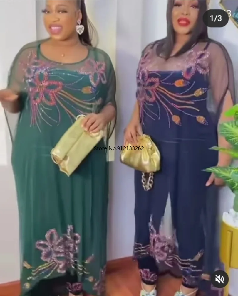 African Dresses for Women Summer African Women Short Sleeve O-neck Polyester Three Pieces Sets Dress Top and Long Pant
African Dresses for Women Summer African Women Short Sleeve O-neck Polyester Three Pieces Sets Dress Top and Long Pant