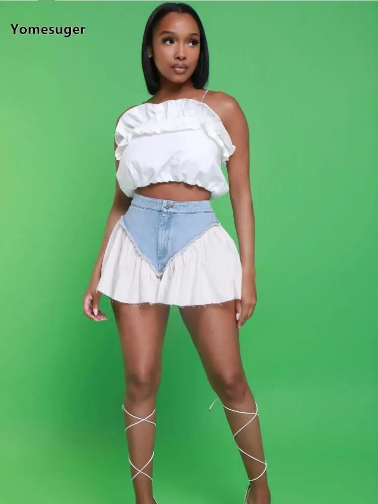 Yomesuger Fashion Denim Patchwork Zipper Fly Flare Shorts Women Casual High Waist Shorts Jeans 2023 Summer Baddie Streetwear
Yomesuger Fashion Denim Patchwork Zipper Fly Flare Shorts Women Casual High Waist Shorts Jeans 2023 Summer Baddie Streetwear