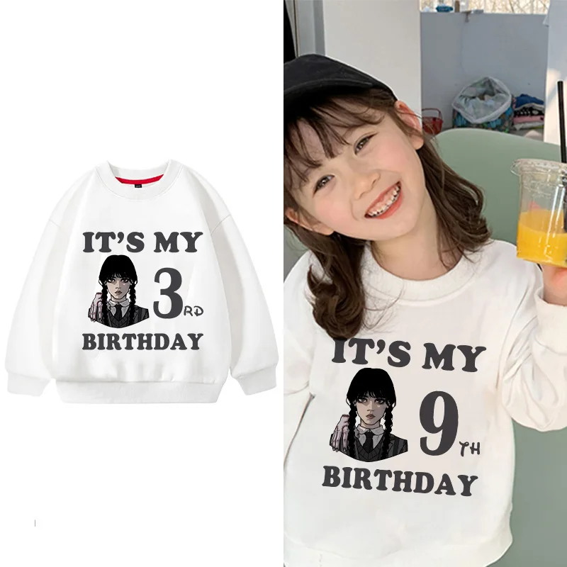 Wednesday Children Sweatshirts Kid Birthday Number 1-9 Anime Clothes Kawaii Cartoon Pullover Girl Boy Harajuku Cotton Sportswear
Wednesday Children Sweatshirts Kid Birthday Number 1-9 Anime Clothes Kawaii Cartoon Pullover Girl Boy Harajuku Cotton Sportswear