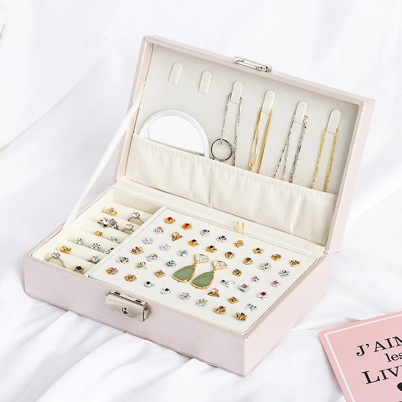 Leather Jewelry Storage Box Home Portable Jewelry Box Multifunctional Earrings Rings and Necklaces Storage Collection
Leather Jewelry Storage Box Home Portable Jewelry Box Multifunctional Earrings Rings and Necklaces Storage Collection
