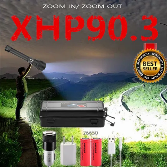 Brightest Aliexpress11.11 XHP90.3 most powerful led flashlight 10000LM usb Zoom Tactical torch xhp70 Rechargeable battery
Brightest Aliexpress11.11 XHP90.3 most powerful led flashlight 10000LM usb Zoom Tactical torch xhp70 Rechargeable battery