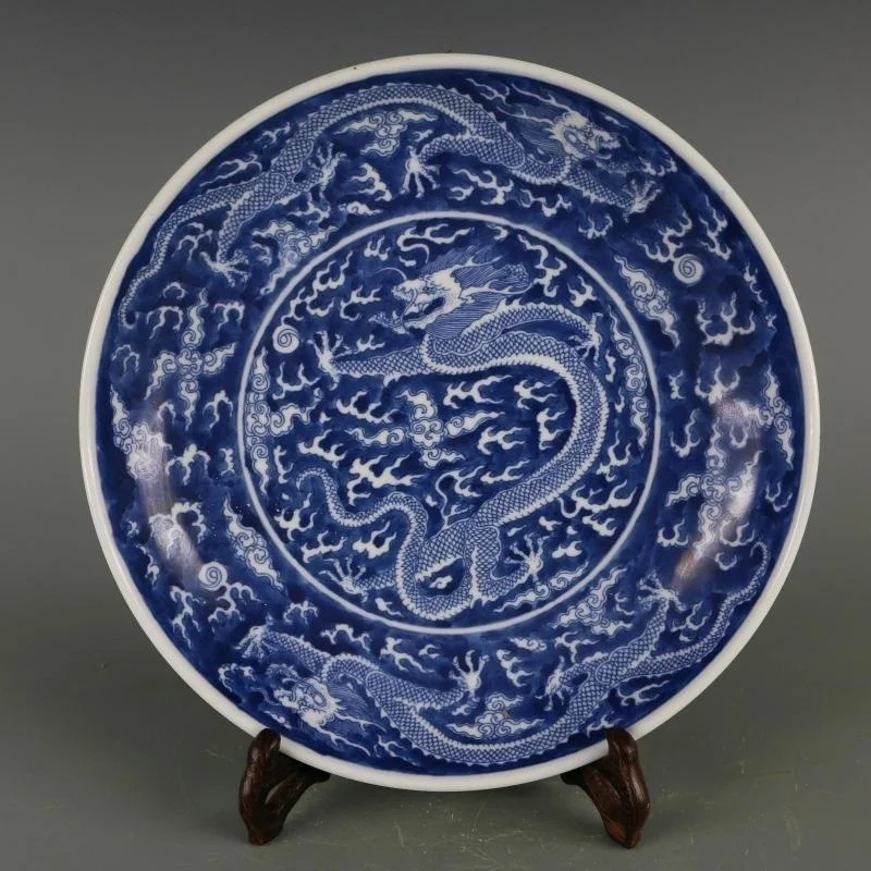 Ceramic Plate Blue And White Dragon Plate Retro Hand Painted Decorative Tray Year Mark
Ceramic Plate Blue And White Dragon Plate Retro Hand Painted Decorative Tray Year Mark