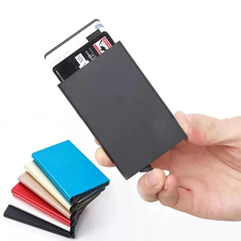New Anti-theft ID Credit Card Holder Porte Carte Thin Aluminium Metal Wallets Pocket Case Bank Women Men Credit Card Box
New Anti-theft ID Credit Card Holder Porte Carte Thin Aluminium Metal Wallets Pocket Case Bank Women Men Credit Card Box
