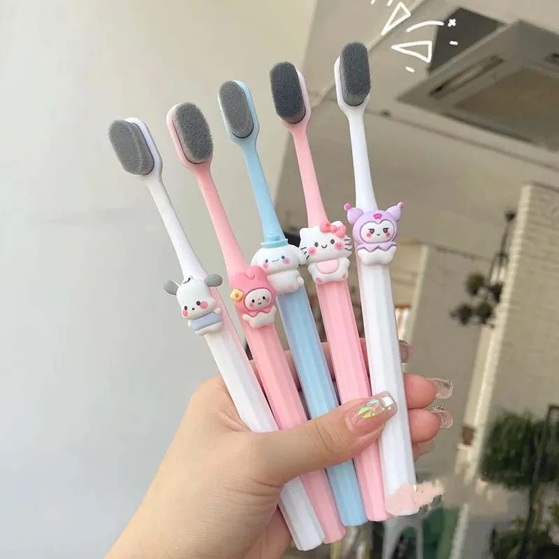 6Pcs Sanrio Hellokittys My Melody Kuromi Cinnamoroll Purin Dog Kawaii Cartoon Toothbrush Travel Portable Ultra-Fine Soft Brush
6Pcs Sanrio Hellokittys My Melody Kuromi Cinnamoroll Purin Dog Kawaii Cartoon Toothbrush Travel Portable Ultra-Fine Soft Brush