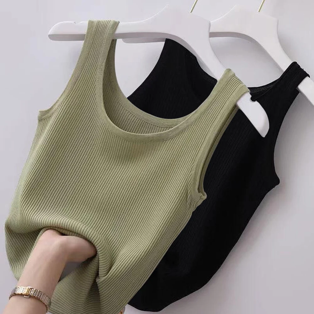 Women's Clothing Tanks For Female Ice Silk Camisole With Solid Knit Bottoming Shirt Sleeveless T-shirt Summer Inner Wear Soft
Women's Clothing Tanks For Female Ice Silk Camisole With Solid Knit Bottoming Shirt Sleeveless T-shirt Summer Inner Wear Soft