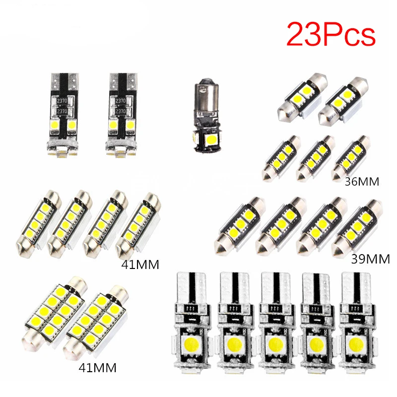 23PCS LED CarT10 5050 8SMD LED Bulb COB Festoon 31-39mm 12V Auto Interior Dome Reading Light License Plate Trunk Luggage Lamp
23PCS LED CarT10 5050 8SMD LED Bulb COB Festoon 31-39mm 12V Auto Interior Dome Reading Light License Plate Trunk Luggage Lamp