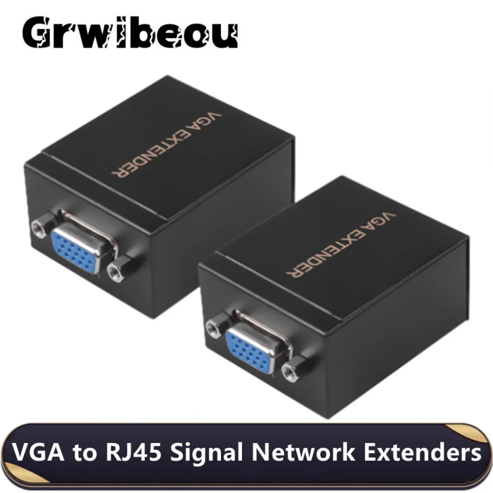 1 Pair VGA Extender To LAN RJ45 CAT5 CAT6 30M Network Cable Adapter Repeater VGA Receiver Transmitter for PC Laptop Projector
1 Pair VGA Extender To LAN RJ45 CAT5 CAT6 30M Network Cable Adapter Repeater VGA Receiver Transmitter for PC Laptop Projector