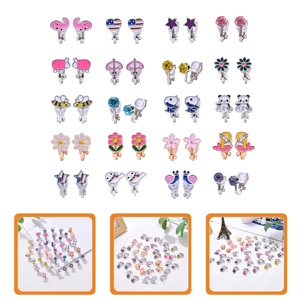 20 Pairs Clip on Earrings for- Colorful Flower Clipon Earrings Pack for Little Hypoallergenic Earrings for 
20 Pairs Clip on Earrings for- Colorful Flower Clipon Earrings Pack for Little Hypoallergenic Earrings for