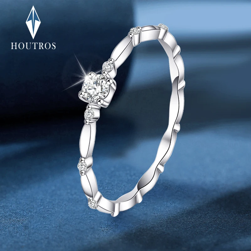 

Обручальное кольцо с муассанитом 0,1 карата для женщин, кольцо с бриллиантом с покрытием из белого золота 18 карат, прошло испытание на хорошие ювелирные украшения