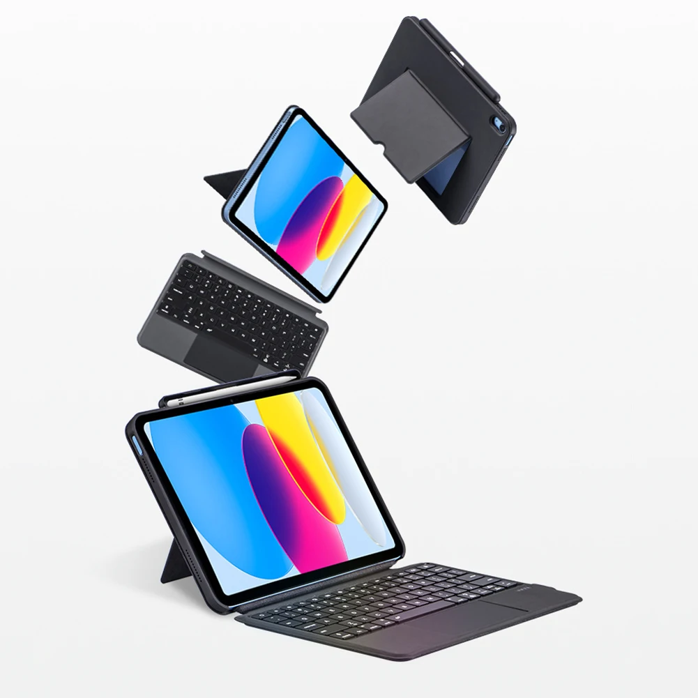 Combo Keyboard Case Wireless Keyboard Case 7 Colors Backlit Bluetooth-Compatible with Trackpad Magnetic for iPad 10th Gen
Combo Keyboard Case Wireless Keyboard Case 7 Colors Backlit Bluetooth-Compatible with Trackpad Magnetic for iPad 10th Gen