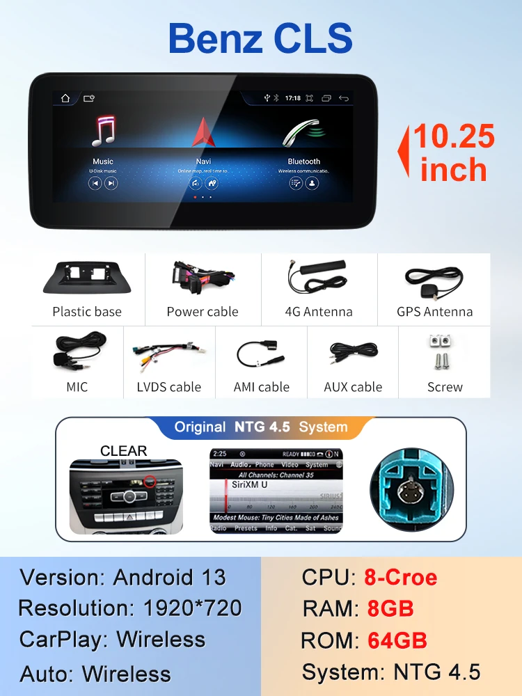 STWEI новый автомобильный мультимедийный беспроводной Android AUTO CarPlay 10,25-дюймовый экран для Mercedes Benz CLS W218 X218 автомобильные видеоплееры GPS
STWEI новый автомобильный мультимедийный беспроводной Android AUTO CarPlay 10,25-дюймовый экран для Mercedes Benz CLS W218 X218 автомобильные видеоплееры GPS
