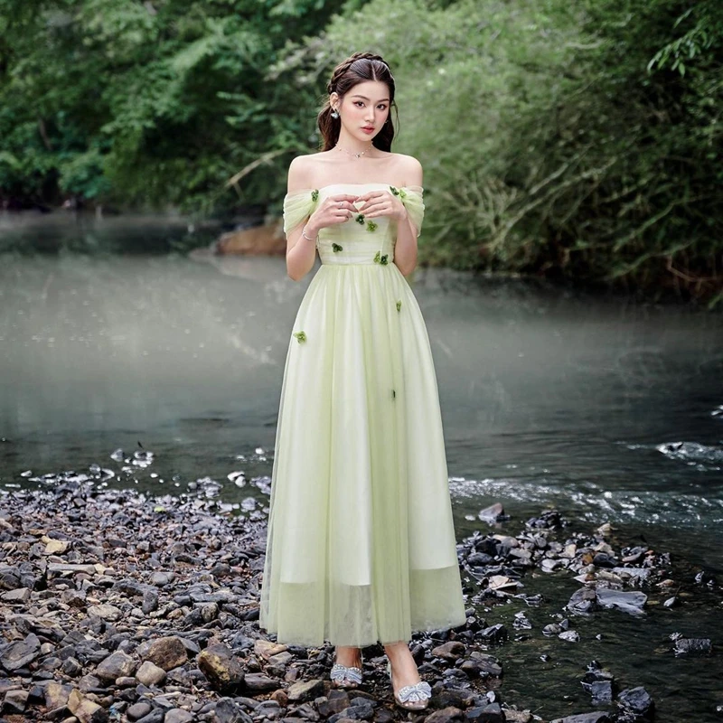 Женское ТРАПЕЦИЕВИДНОЕ платье из тюля Pretty Forest Green, летнее платье с открытыми плечами и 3D цветами, расшитое бисером, Сетчатое платье для выпускного вечера для девушек
Женское ТРАПЕЦИЕВИДНОЕ платье из тюля Pretty Forest Green, летнее платье с открытыми плечами и 3D цветами, расшитое бисером, Сетчатое платье для выпускного вечера для девушек