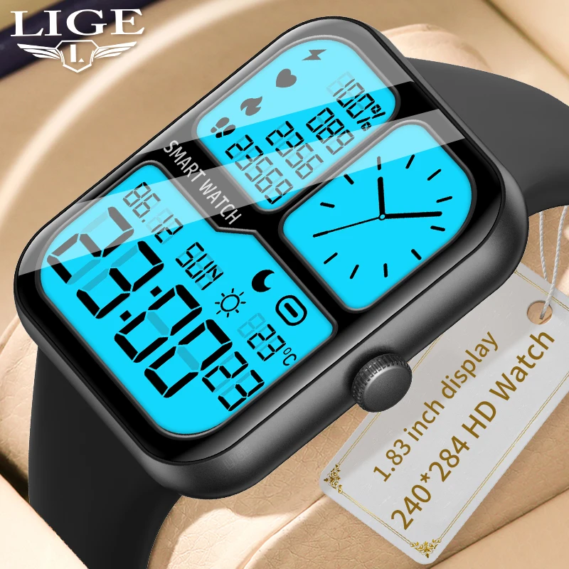 LIGE 2022 Smartwatch 1.83 Inch Screen Custom Watch Face Smart Watches Men Women Fitness Bracelet Sleep Monitor for Apple Watch
LIGE 2022 Smartwatch 1.83 Inch Screen Custom Watch Face Smart Watches Men Women Fitness Bracelet Sleep Monitor for Apple Watch