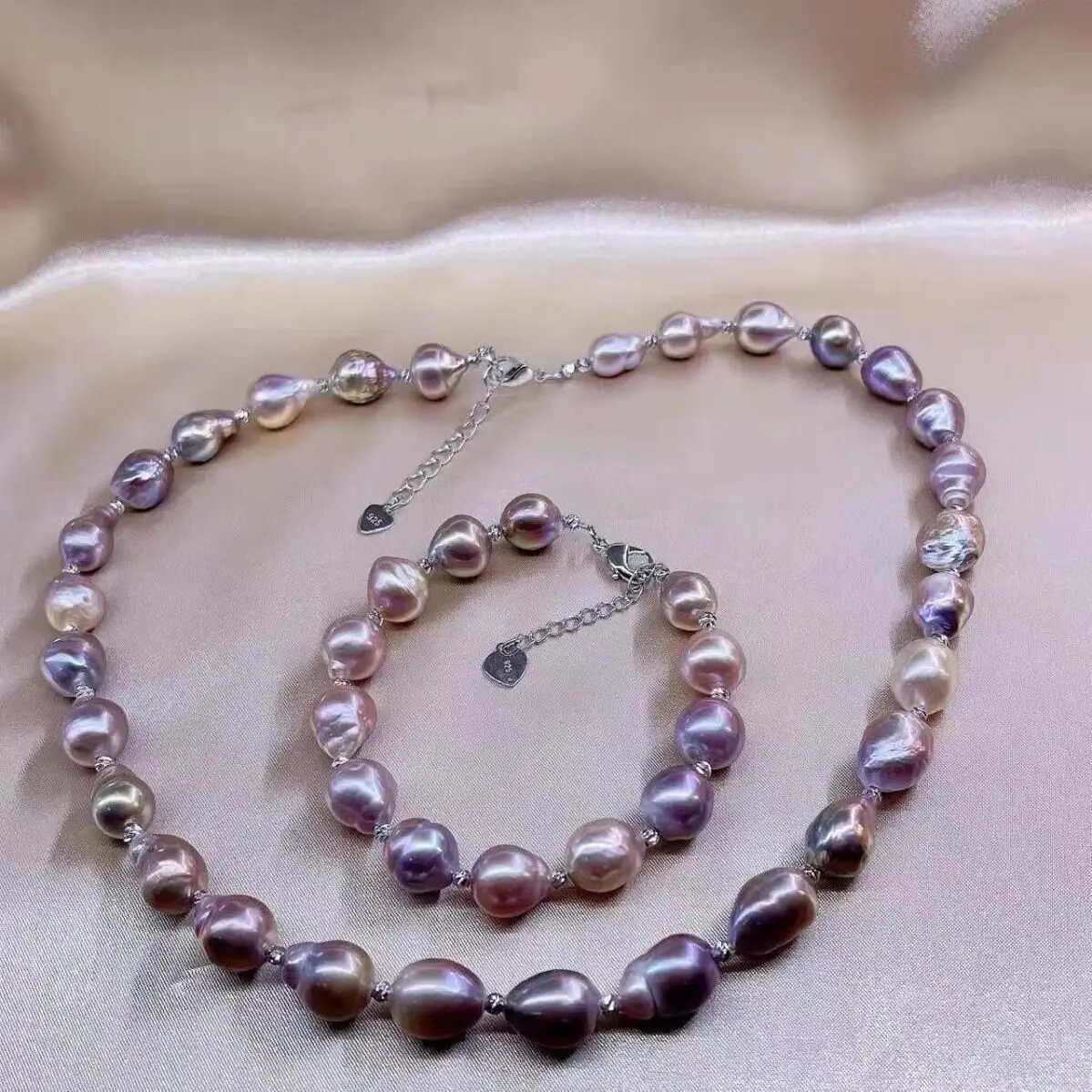 

Vintage Baroque Iregular Pearl Necklace Long Necklace Choker Bracelet set Jewelery for Women