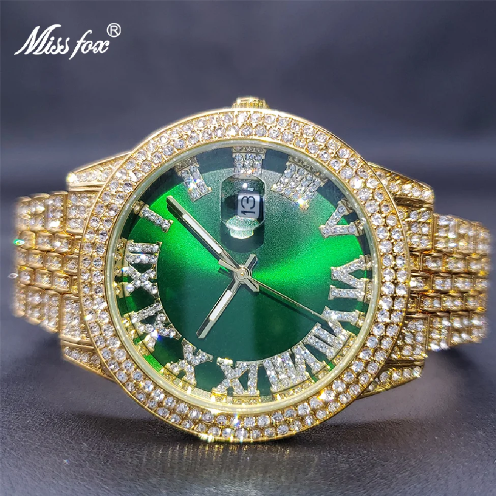 New Large Women's Watch Geneva Oversized Bling Moissanite Watches Japanese Movement Waterproof Green Reloj De Colores Mujer
New Large Women's Watch Geneva Oversized Bling Moissanite Watches Japanese Movement Waterproof Green Reloj De Colores Mujer